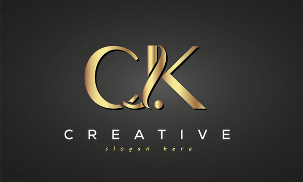 CJK creative luxury stylish logo design with golden premium look, initial tree letters customs logo for your business and company