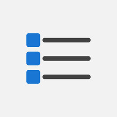 Square list icon in flat style about text editor, use for website mobile app presentation