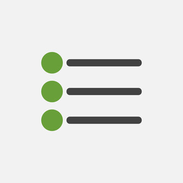 Bullet list icon in flat style about text editor, use for website mobile app presentation
