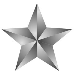 3d silver star on a white background