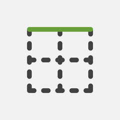 Top border icon in flat style about text editor, use for website mobile app presentation