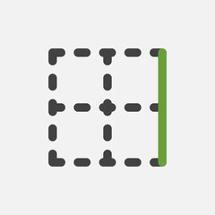 Right border icon in flat style about text editor, use for website mobile app presentation