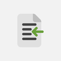 Import document icon in flat style about text editor, use for website mobile app presentation