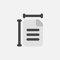 Paper size icon in flat style about text editor, use for website mobile app presentation
