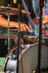 concert instruments drums guitar microphone