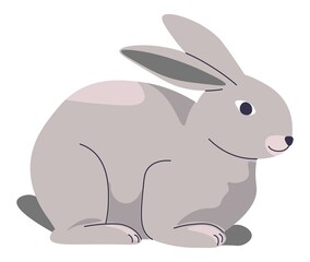 Small rabbit or hare, cute bunny breeding farm