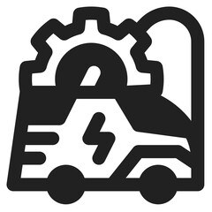 electric car repair Icon Glyph