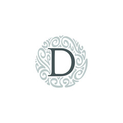 Letter D logo with ornament