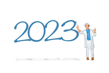 The year 2023 was painted by a miniature people painter.