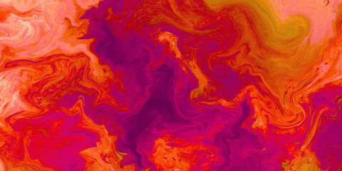 Fire flames on a black background with Luxurious colorful liquid marble surfaces design. Abstract color acrylic pours liquid marble surface design. Beautiful fluid abstract paint background.
