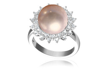 Fototapeta premium Wedding ring with diamond. Sign of love. Fashion jewelry .3D rendering