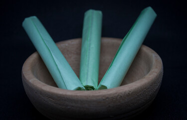 Dodol Lidah Buaya (Aloe Vera) is a typical food from Pontianak. These healthy snacks increase the body's metabolism, boost immunity. Contains high calcium and Vitamin E which is good for health.