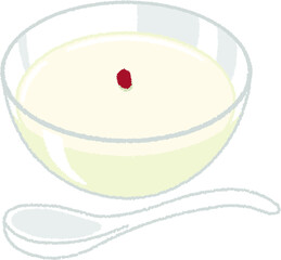 杏仁豆腐のイラスト