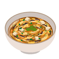 酸辣湯（サンラータン）のイラスト