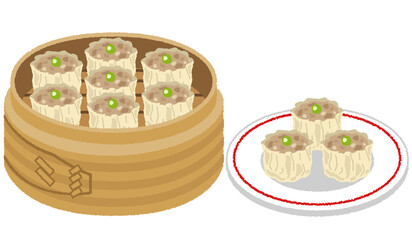 シュウマイ（焼売）のイラスト