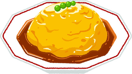 天津飯のイラスト