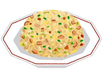 チャーハン（炒飯）のイラスト