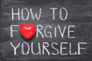 how to forgive yourself heart - obrazy, fototapety, plakaty