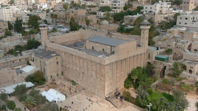 
Drone view over Cave of the Patriarchs in Hebron, israel

Aerial view from Israel Hebron City Cave of the Patriarchs, 2022
