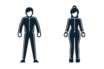Sport Player, People and Clothing icons with White Background