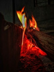 fire in the fireplace