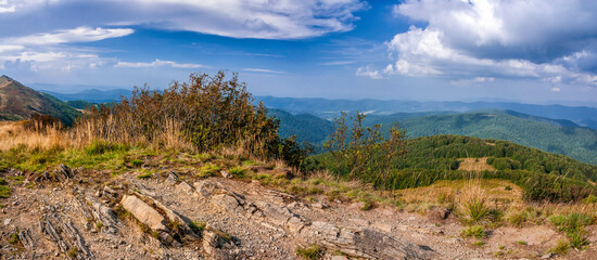 Panorama of the mountains in Połonina Wetlińska, Bieszczady © Darek Bednarek
