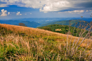 Landscape with mountains and clouds, Bieszczady 