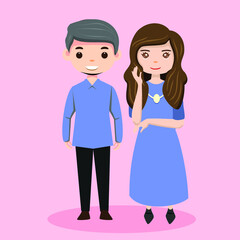 illustration of a couple, couple avatar, couple cartoon