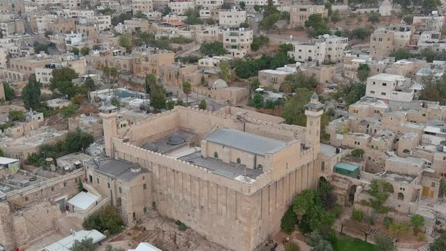 Hebron city and Cave of the Patriarchs, Drone flight, Israel 

Aerial view from Israel Hebron City Cave of the Patriarchs, 2022
