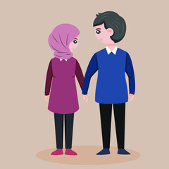 illustration of a couple, couple avatar, couple cartoon