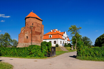 Fototapeta na wymiar Ruins of a Gothic duke's castle from the 15th century. Liw, Masovian Voivodeship, Poland.