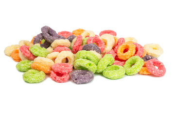 Breakfast rings flake circles multicolor background food