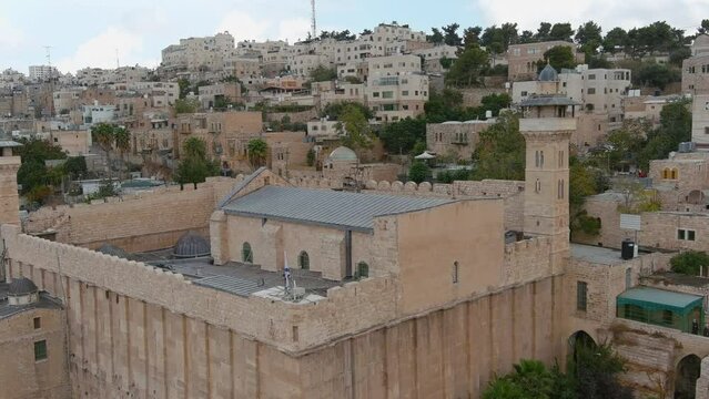 Ancient Cave of the Patriarchs, Close Drone flight, Israel 

Aerial view from Israel Hebron City Cave of the Patriarchs, 2022

