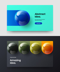 Multicolored realistic balls leaflet template composition. Premium banner design vector concept set.