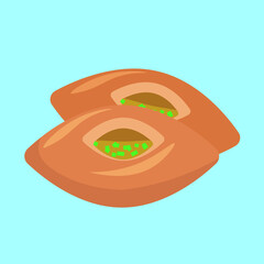 Pies with greens, illustration, vector