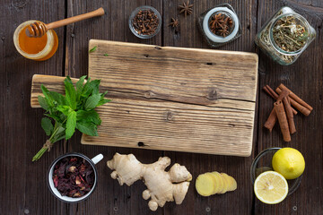 The recipe for making health tea according to an old recipe. Traditional Chinese herbs used in alternative herbal medicine. herbal medicine. old recipes for traditional medicine.