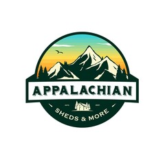 small house logo on the mountain