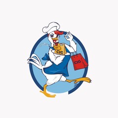 chicken food delivery design vector