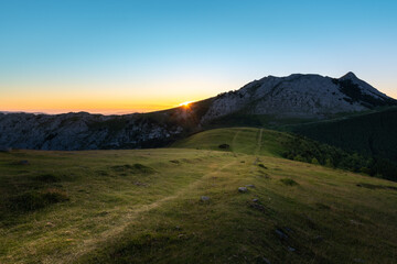 Sunrise from Urkiolamendi mountain, Vizcaya, Spain	