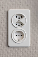 power socket in Switzerland. Set of Europe socket wall panel.