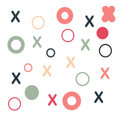 Colorful X O background pattern