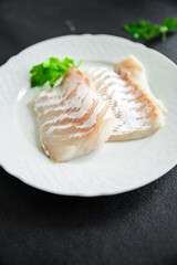cod fish white skinless fillet fresh meal food snack on the table copy space food background rustic top view 