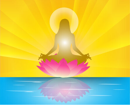 Yoga woman meditate  abstract background