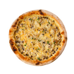 Pizza isolated on a white background. Way in path.