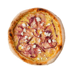 Pizza isolated on a white background. Way in path.