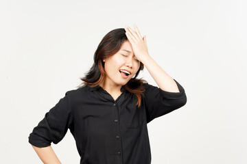 Forget something gesture of Beautiful Asian Woman Isolated On White Background