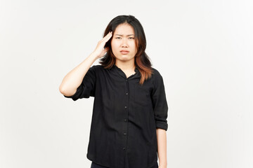 Headache gesture of Beautiful Asian Woman Isolated On White Background