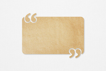 grunge brown paper quote background with quotation marks on grunge white paper including clipping...