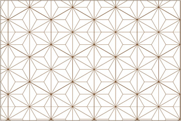 Japanese seamless pattern vector. Gold geometric background texture.
