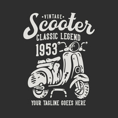 t shirt design vintage scooter motor bike classic legend with scooter and gray background vintage illustration